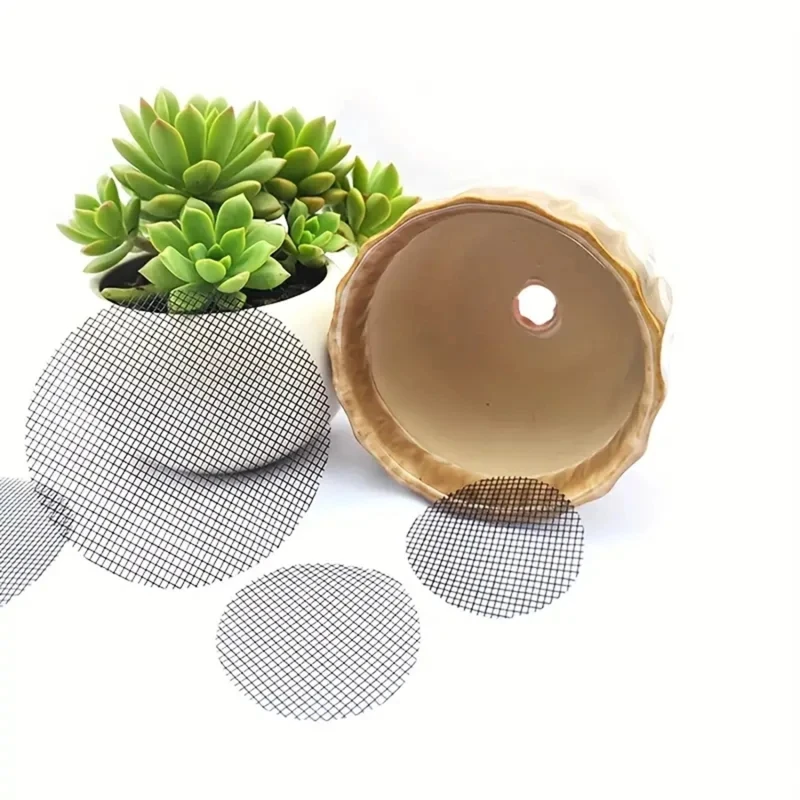 Pot Hole Mesh Pad Mat Grid Round Drainage Hole Screen for Pot Bottom Prevent Soil Loss Anti Bonsai Flower Plant Gardening Tools thumbnail 2