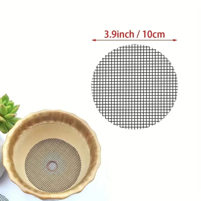 Pot Hole Mesh Pad Mat Grid Round Drainage Hole Screen for Pot Bottom Prevent Soil Loss Anti Bonsai Flower Plant Gardening Tools thumbnail 5