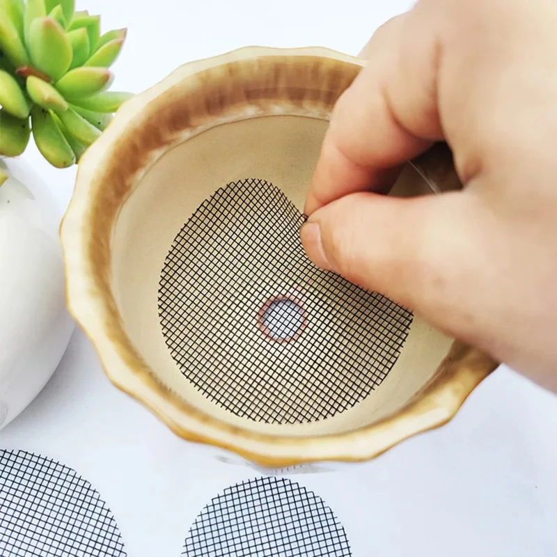 Pot Hole Mesh Pad Mat Grid Round Drainage Hole Screen for Pot Bottom Prevent Soil Loss Anti Bonsai Flower Plant Gardening Tools thumbnail 3