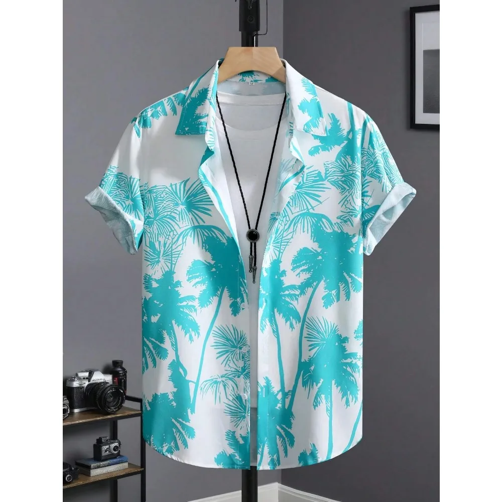 Hawaiian Shirt Man Print Casual Thin Beach Slim Fashion Shirt High Quality Luxury Black Social Vintage Funny Oversized Clothes thumbnail 5