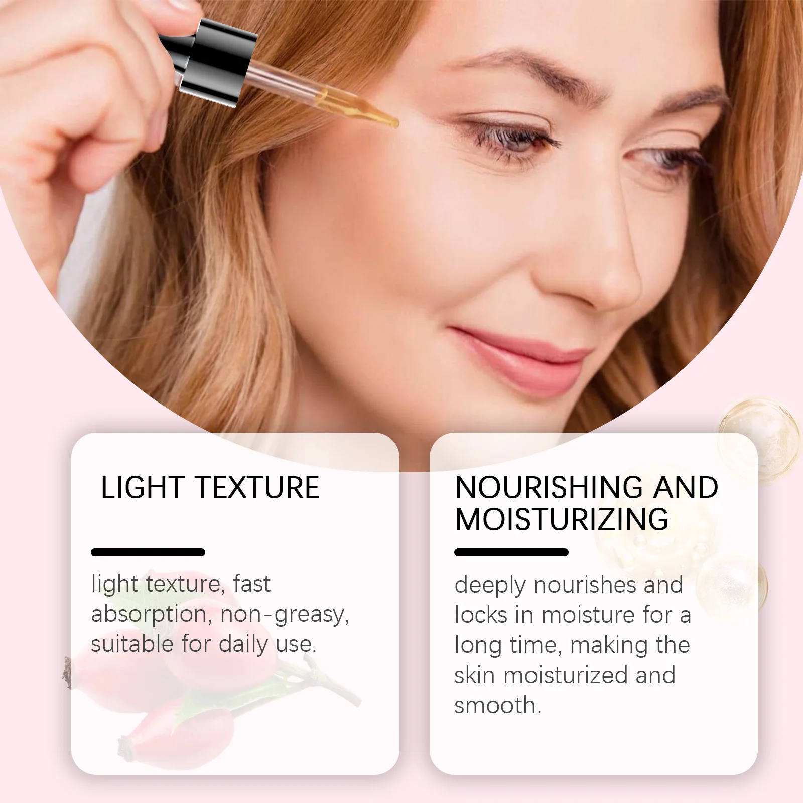 Organic Rosehip Oil Antioxidant Improve Fine Lines Wrinkles Firming Lifting Repair Moisturizer Nourish Smooth Hair Skin Care Oil thumbnail 3