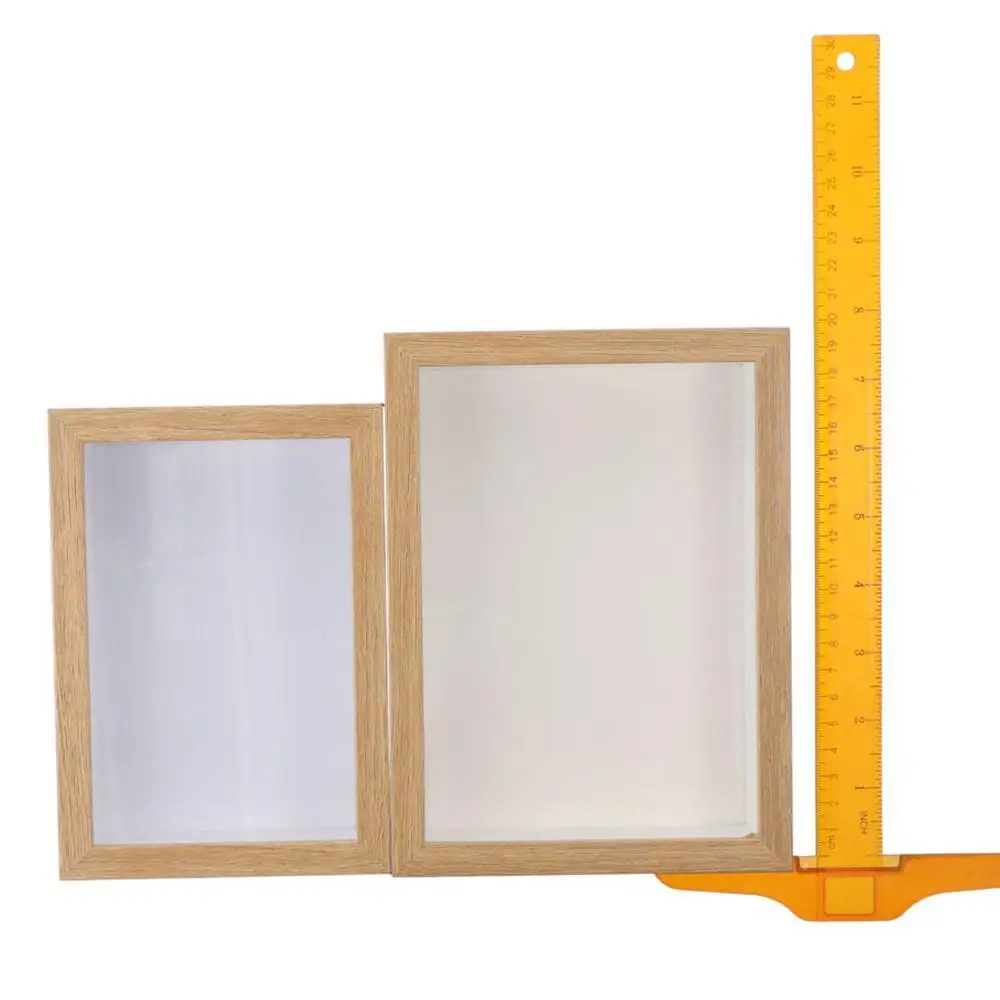 1PC Shadow Box Frame Multi-size Wooden Photo Frame For Dried Flower Rectangular Glass Display Case For Flora Ticket Crafts thumbnail 2