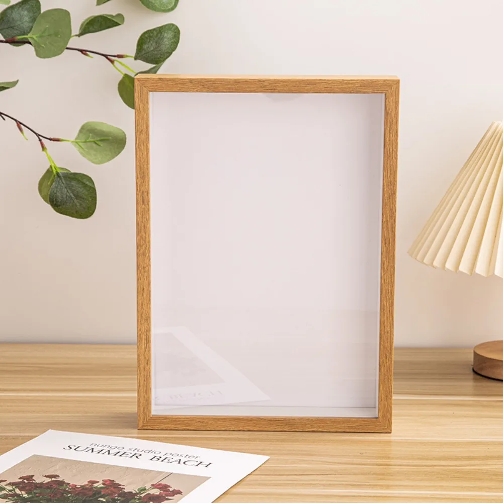 1PC Shadow Box Frame Multi-size Wooden Photo Frame For Dried Flower Rectangular Glass Display Case For Flora Ticket Crafts thumbnail 4