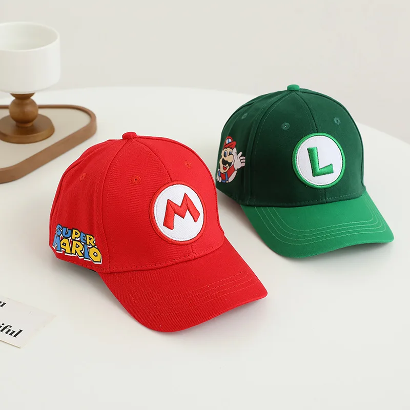 Game Super Mario Peripheral Luigi Bros Hat Cosplay Costumes Accessories Charm Cartoon Baseball Cap Unisex Kids Gift thumbnail 3