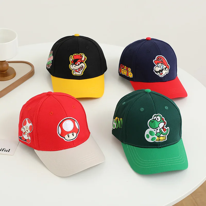 Game Super Mario Peripheral Luigi Bros Hat Cosplay Costumes Accessories Charm Cartoon Baseball Cap Unisex Kids Gift thumbnail 2