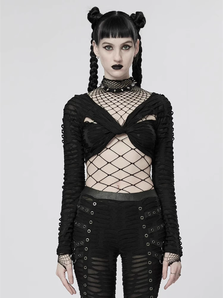 Hollow Out Black Sexy Bodysuits Fishnet Clubwear Long Sleeves Outfits Fashion Slim Chic Summer Y2K Clothes Basic Tights thumbnail 3