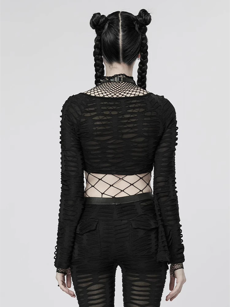 Hollow Out Black Sexy Bodysuits Fishnet Clubwear Long Sleeves Outfits Fashion Slim Chic Summer Y2K Clothes Basic Tights thumbnail 4