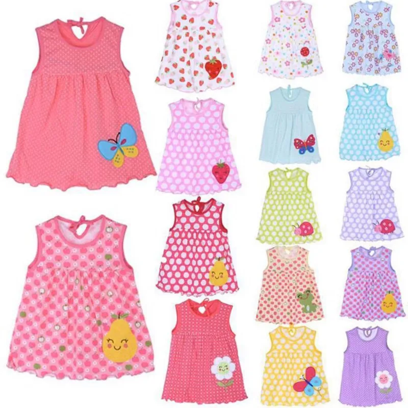 Baby Girl Dresses Girls Infant Cotton Sleeveless Dress Summer Baby Dress Printed +Embroidery thumbnail 2