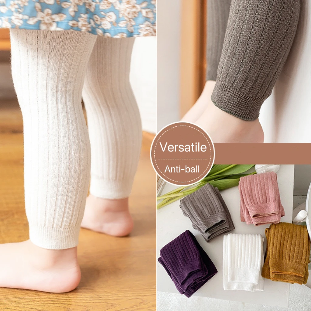 1pcs Spring Autumn Baby Leggings Girls Solid Color Elasticity Leggings Knitwear Girls Leggings Leisure Ribbed Legging thumbnail 2