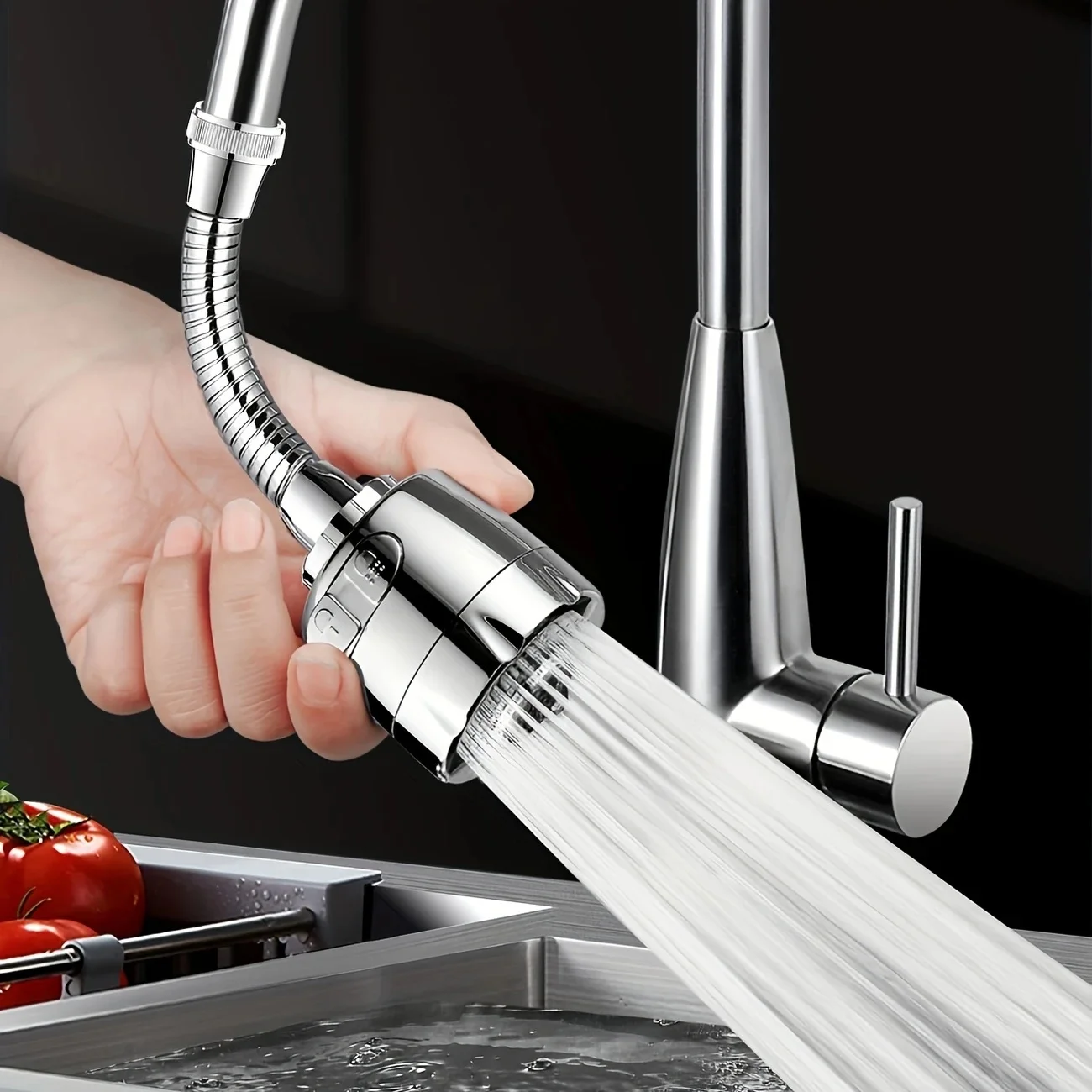 Dual-Speed Faucet Aerator: Adjustable Anti-Splash Nozzle Extension with Rotating Filter – Universal Water-Saving Spray Head