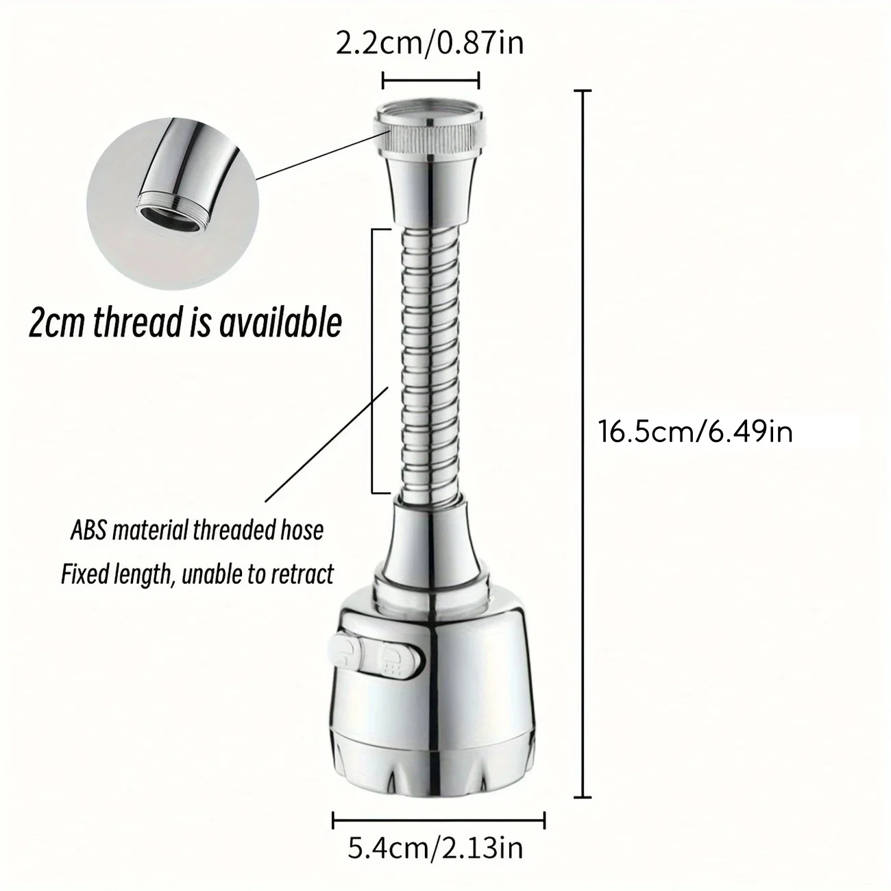 Dual-Speed Faucet Aerator: Adjustable Anti-Splash Nozzle Extension with Rotating Filter – Universal Water-Saving Spray Head thumbnail 2