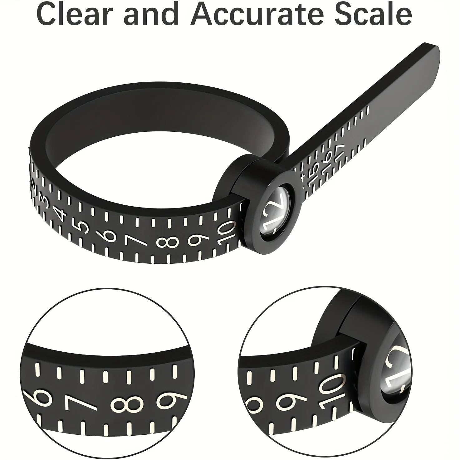 Ring Sizer with Magnifier - US/UK/EU/HK Jewelry Measuring Ruler for Finger Size Ring Size Measuring Tool thumbnail 4