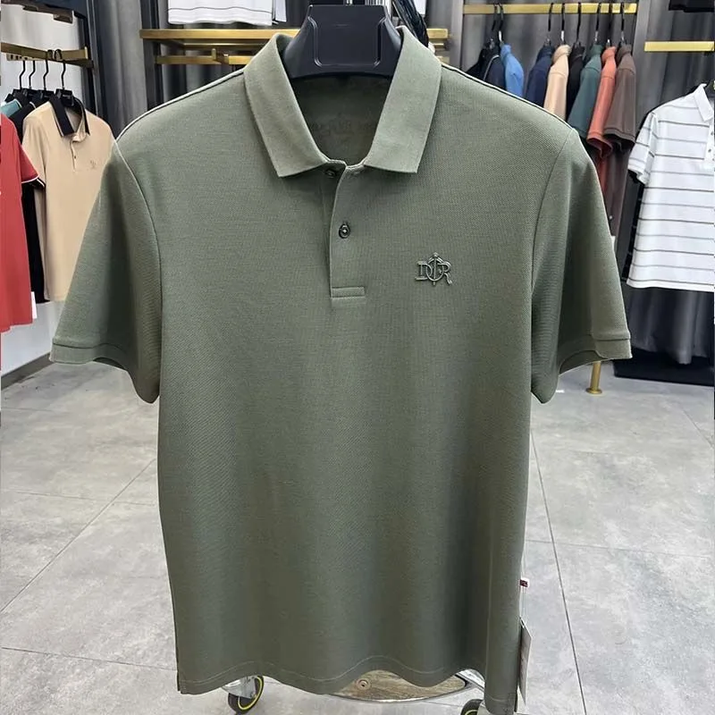 100% pure cotton high-end fashionable short sleeve summer new high-quality men's business casual polo shirt luxury brand T-shirt thumbnail 6