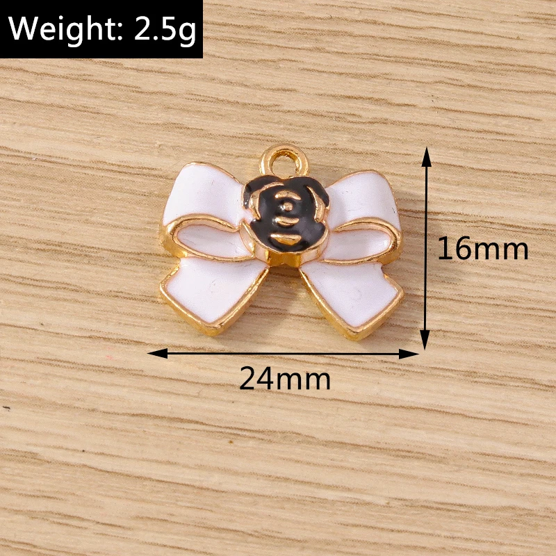 Tusember 10pcs Random Mix Charms Enamel Bowknot Bag Shoes Pendants for Jewelry Making Earrings Necklace DIY Bracelet Accessories thumbnail 6