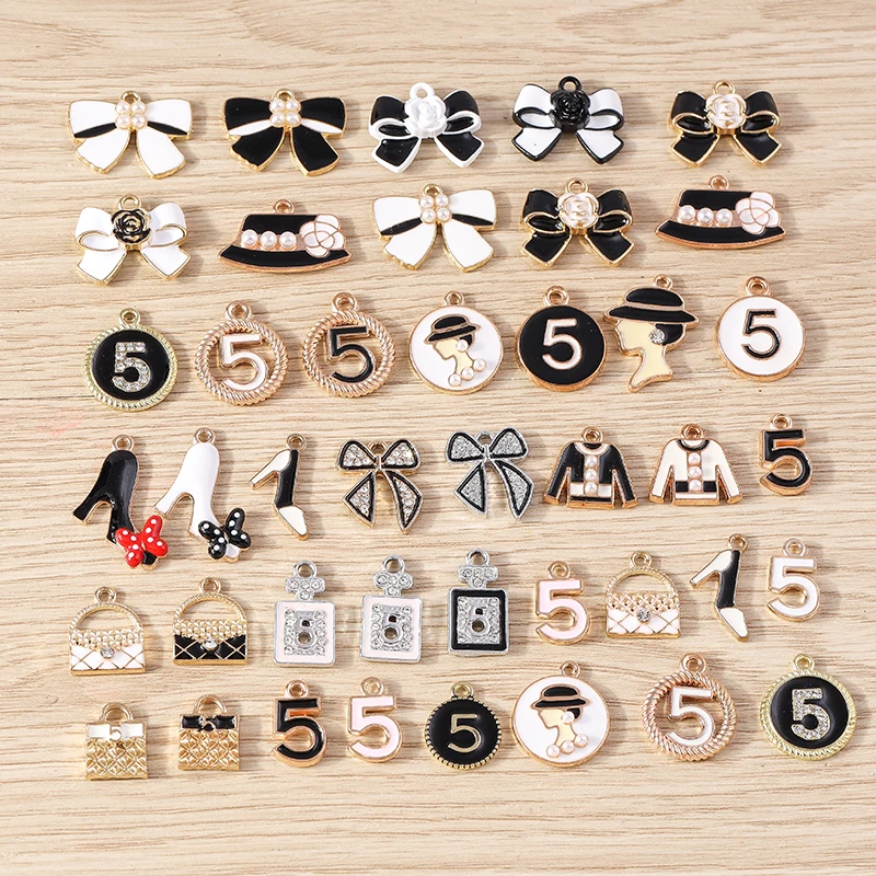 Tusember 10pcs Random Mix Charms Enamel Bowknot Bag Shoes Pendants for Jewelry Making Earrings Necklace DIY Bracelet Accessories thumbnail 4