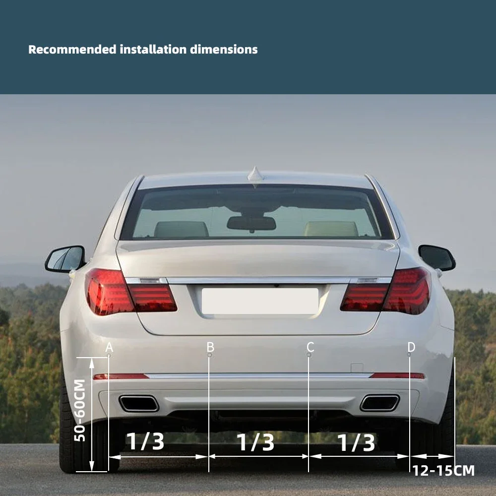 Kmind Car Rear Parking Sensor Kit System 4 Reversing Radar Sensors 12V 22mm Reverse Monitor LED ScreenSound Alert Indicator thumbnail 4