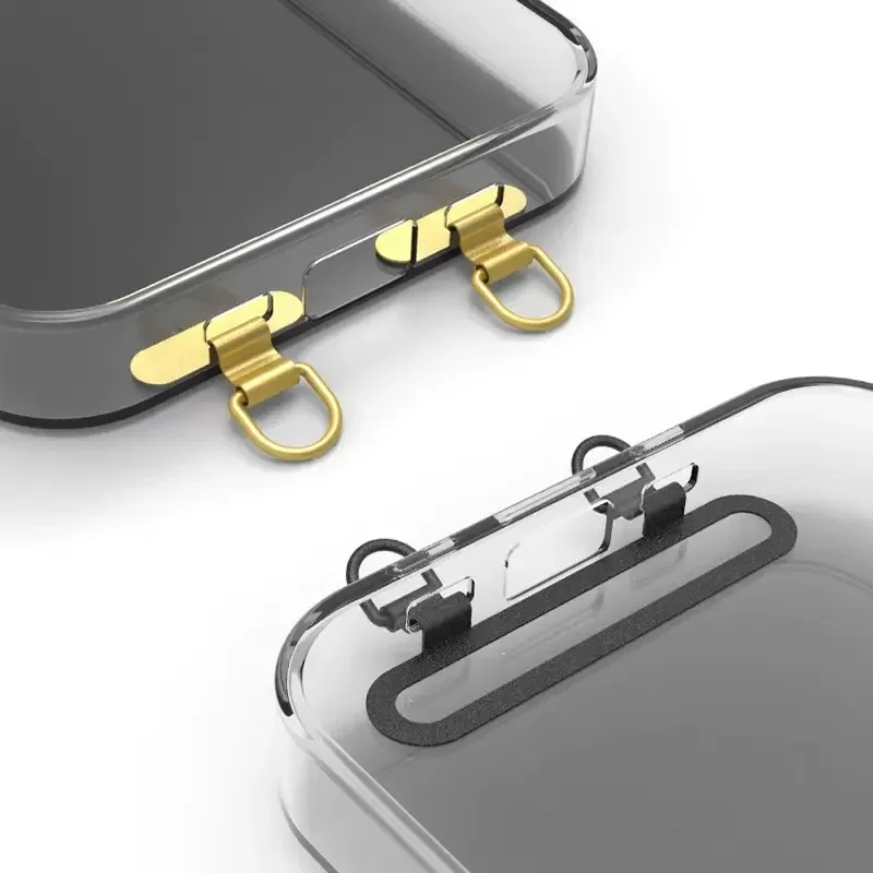 New Ultra Thin Metal Phone Lanyard Gasket Patch Stainless Steel Sturdy Hanging Cord Clips Accessories Cellphone Safety Connecter thumbnail 3