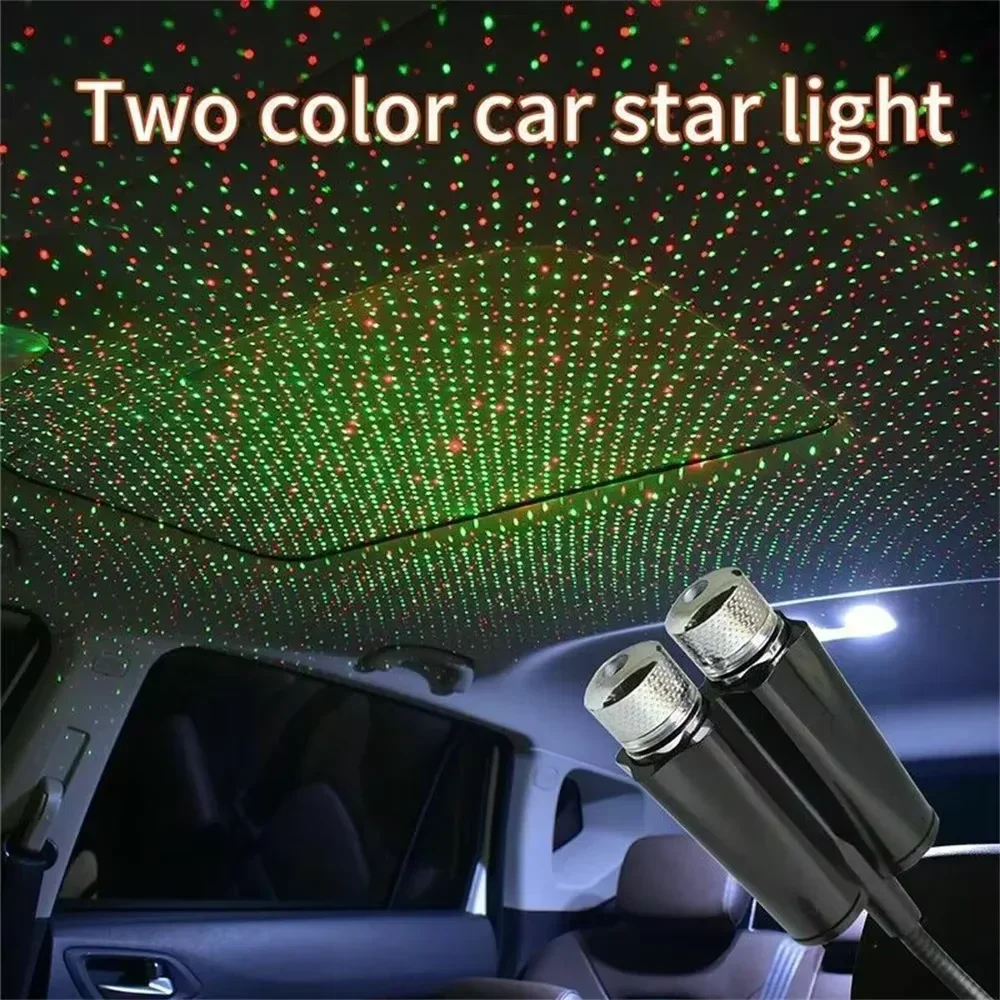 USB Dual Head LED Starry Sky Night Light USB Powered Galaxy Star Projector Atmosphere Lamp For Auto Car Roof Room Ceiling Decor thumbnail 2