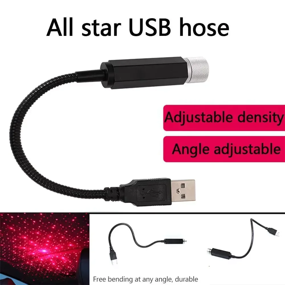 USB Dual Head LED Starry Sky Night Light USB Powered Galaxy Star Projector Atmosphere Lamp For Auto Car Roof Room Ceiling Decor thumbnail 5