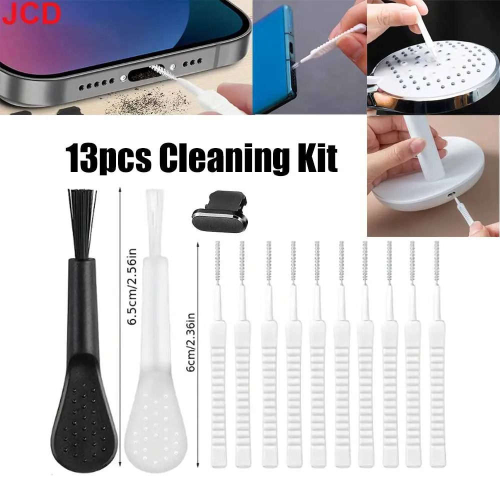 JCD 13pcs Mobile Phone Speaker Dust Removal Cleaner Tool Kit For iPhone 14/13 Pro Max Type-c Earphones Charge Por Cleaning Brush