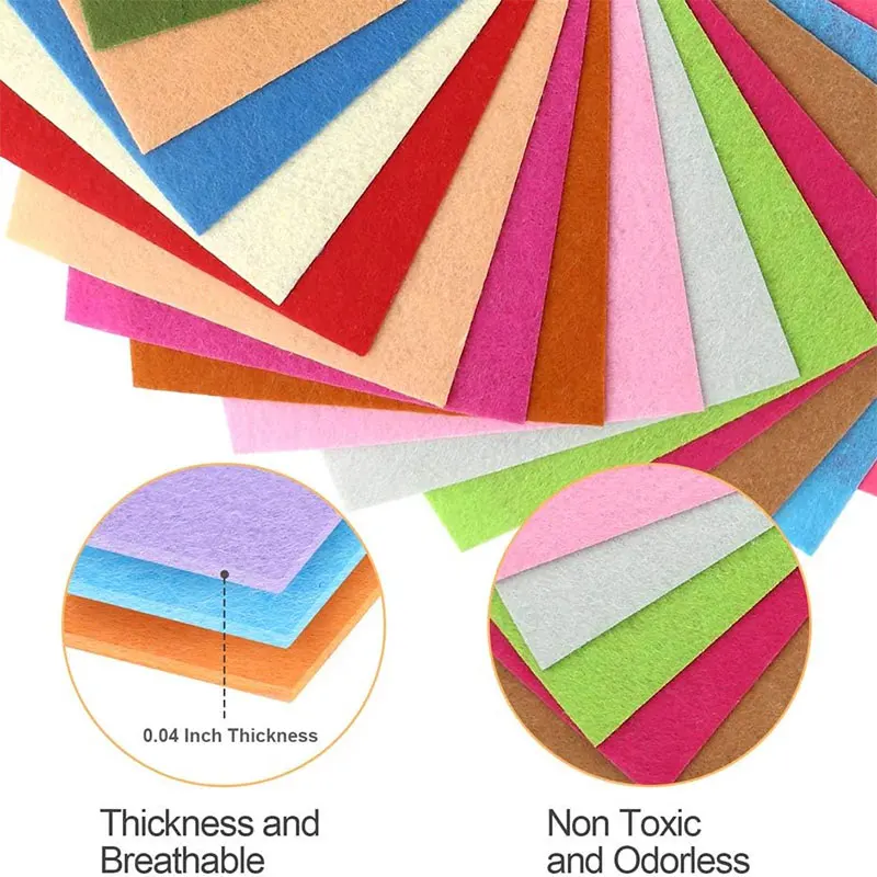 10-40Pcs Craft Felt Fabric Sheets Assorted Colors Non Woven Felt Sheet 1mm Thick Felt Fabric Square Patchwork for Kid DIY Sewing thumbnail 3