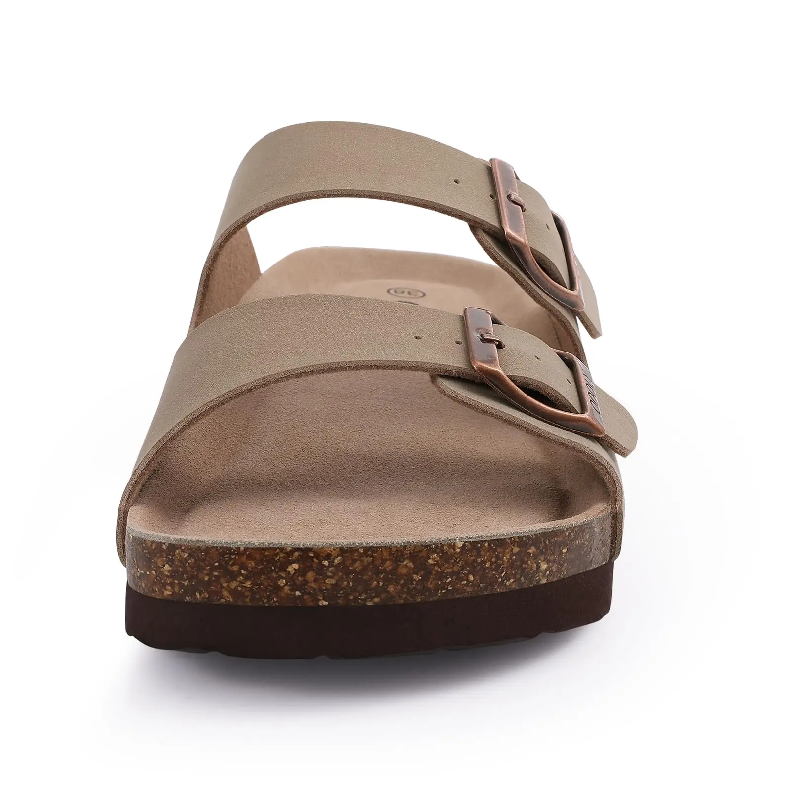 Shevalues Men Classic Leather Sandals Fashion Double Outdoor Beach Shoes Comfort Unisex Cork Footbed Slippers With Arch Support thumbnail 6