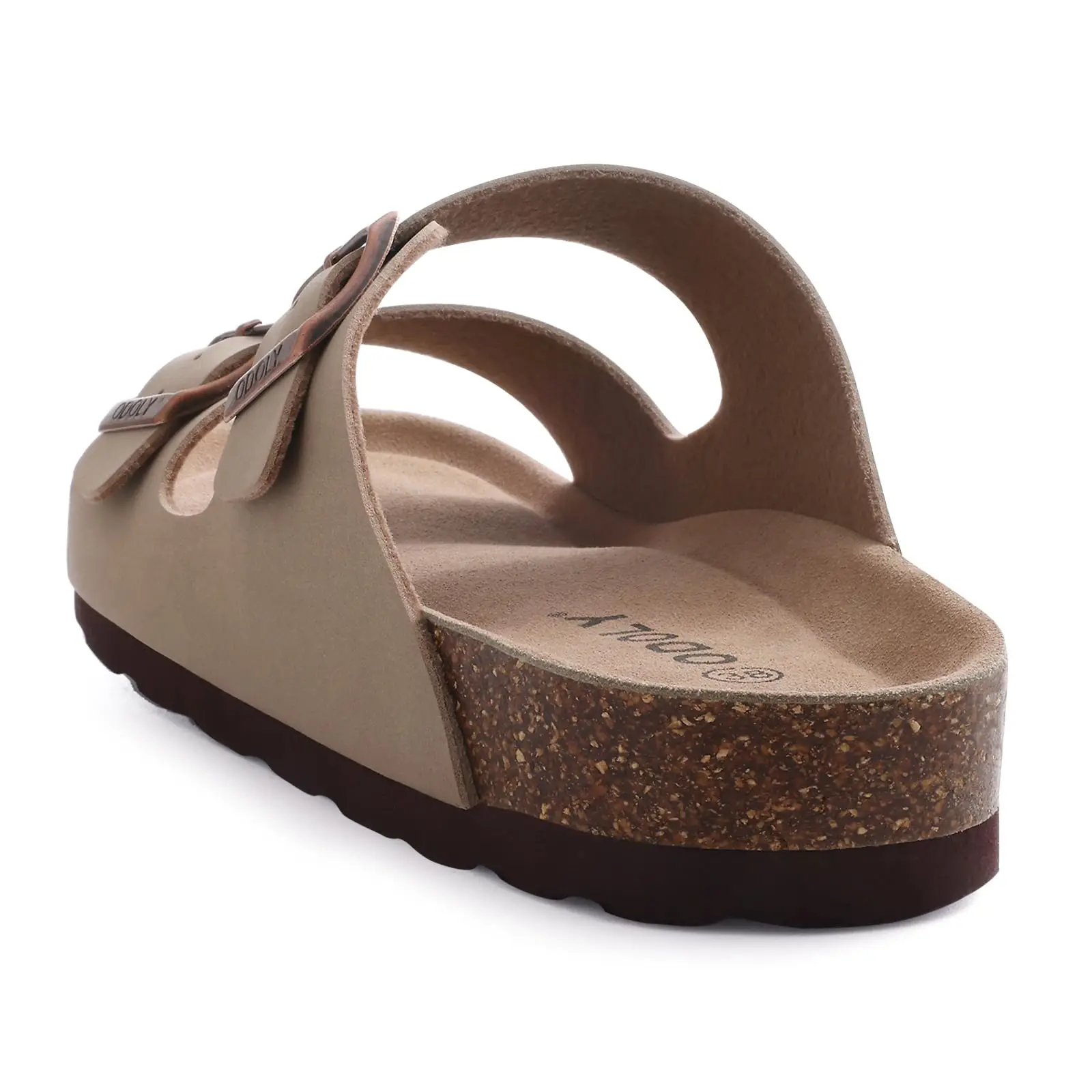 Shevalues Men Classic Leather Sandals Fashion Double Outdoor Beach Shoes Comfort Unisex Cork Footbed Slippers With Arch Support thumbnail 4