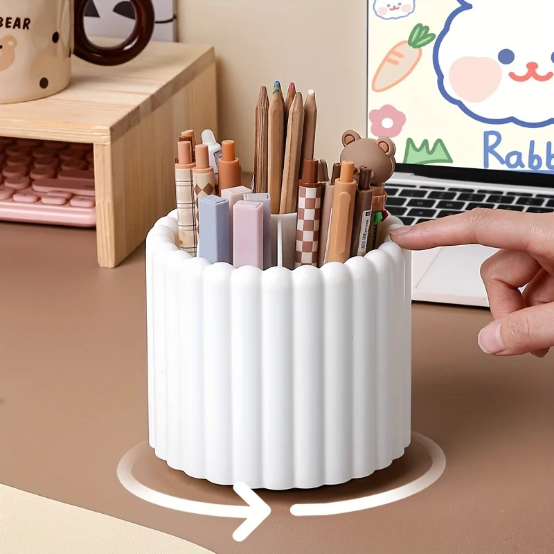 Modern Minimalist 360° Rotating Desk Organizer Pen Holder - Space-Saving, Multi-Functional Office Supplies - for Home & School thumbnail 2