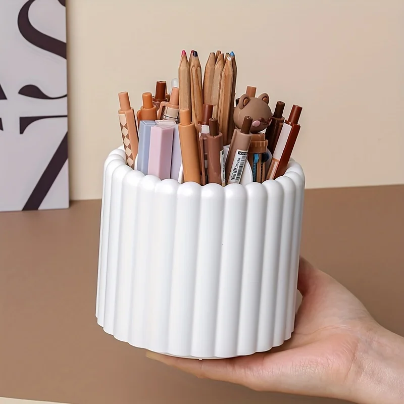 Modern Minimalist 360° Rotating Desk Organizer Pen Holder - Space-Saving, Multi-Functional Office Supplies - for Home & School thumbnail 4