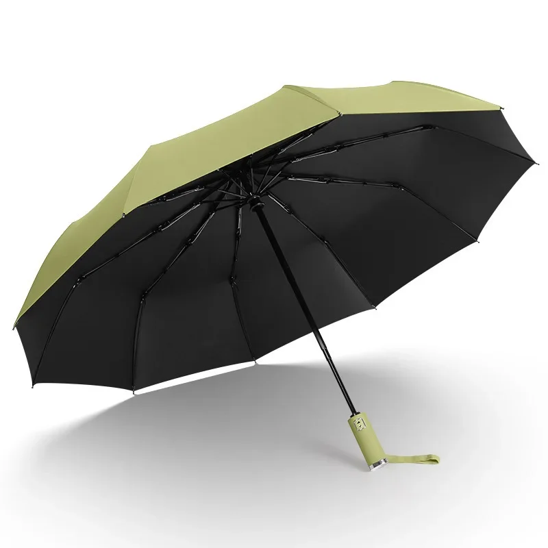 Thickened Large Automatic Folding Umbrella Resistant for Men And Women Advertising Can Be Printed Solid Sunshade Rain Umbrella thumbnail 5