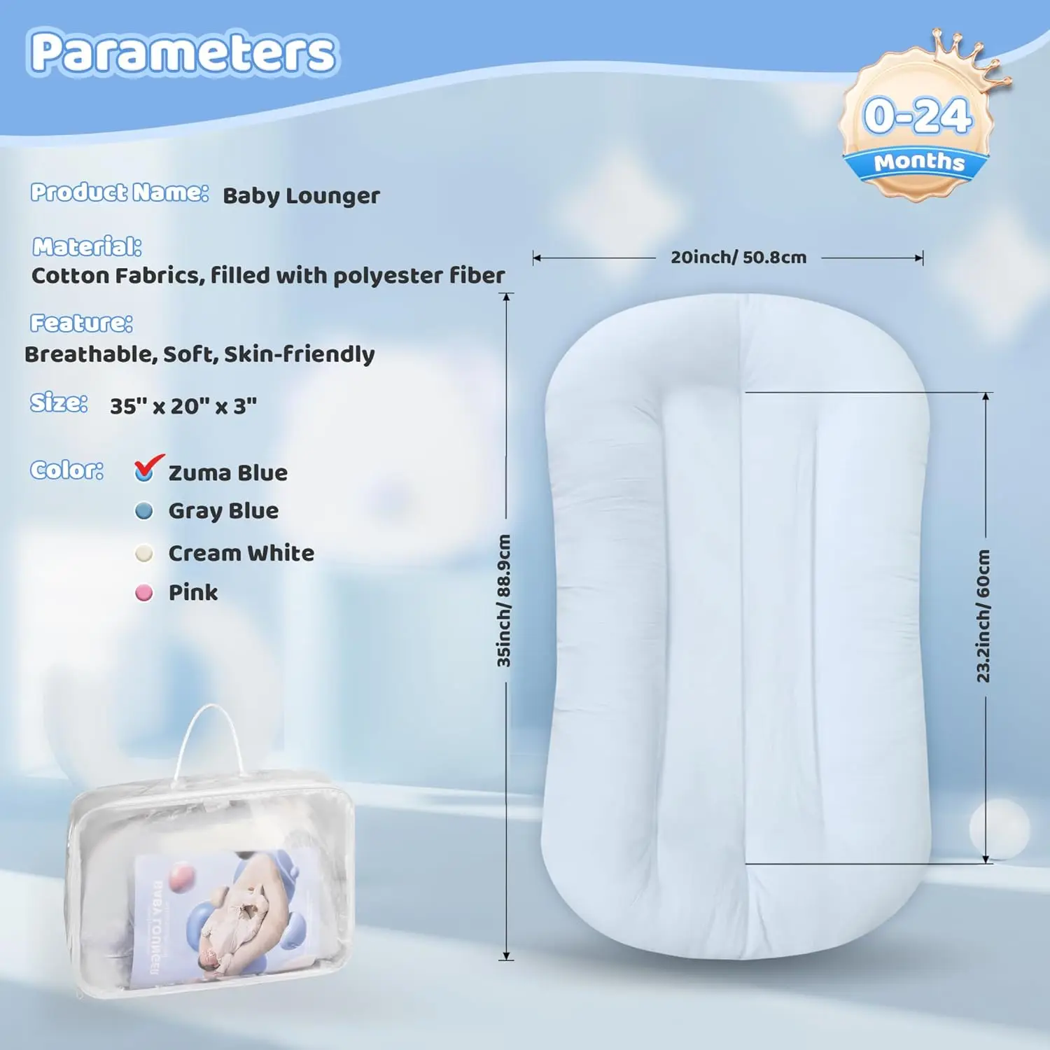 Newborn Folding Sleeping Baby Crib Nest Lounger Portable Bassinet Travel Bed Bassinet Bumper thumbnail 6