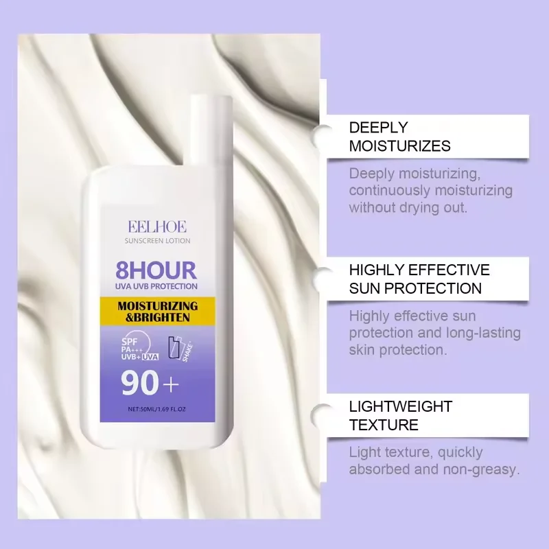 SPF 50+ Sunscreen Lotion Cream Long-Lasting Sun Protection Lightweight Non-Greasy Sun Block Prevent Sunburn Face Body Skin Care thumbnail 3