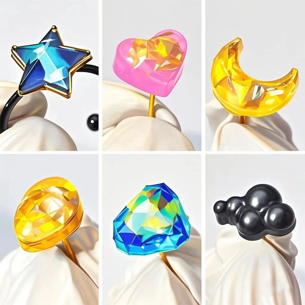 3D Diamond Faceted Rings&Earring Resin Casting Mold DIY Epoxy Jewelry Making Kit with Ear Post Holes Handcrafted Craft Supplies thumbnail 3