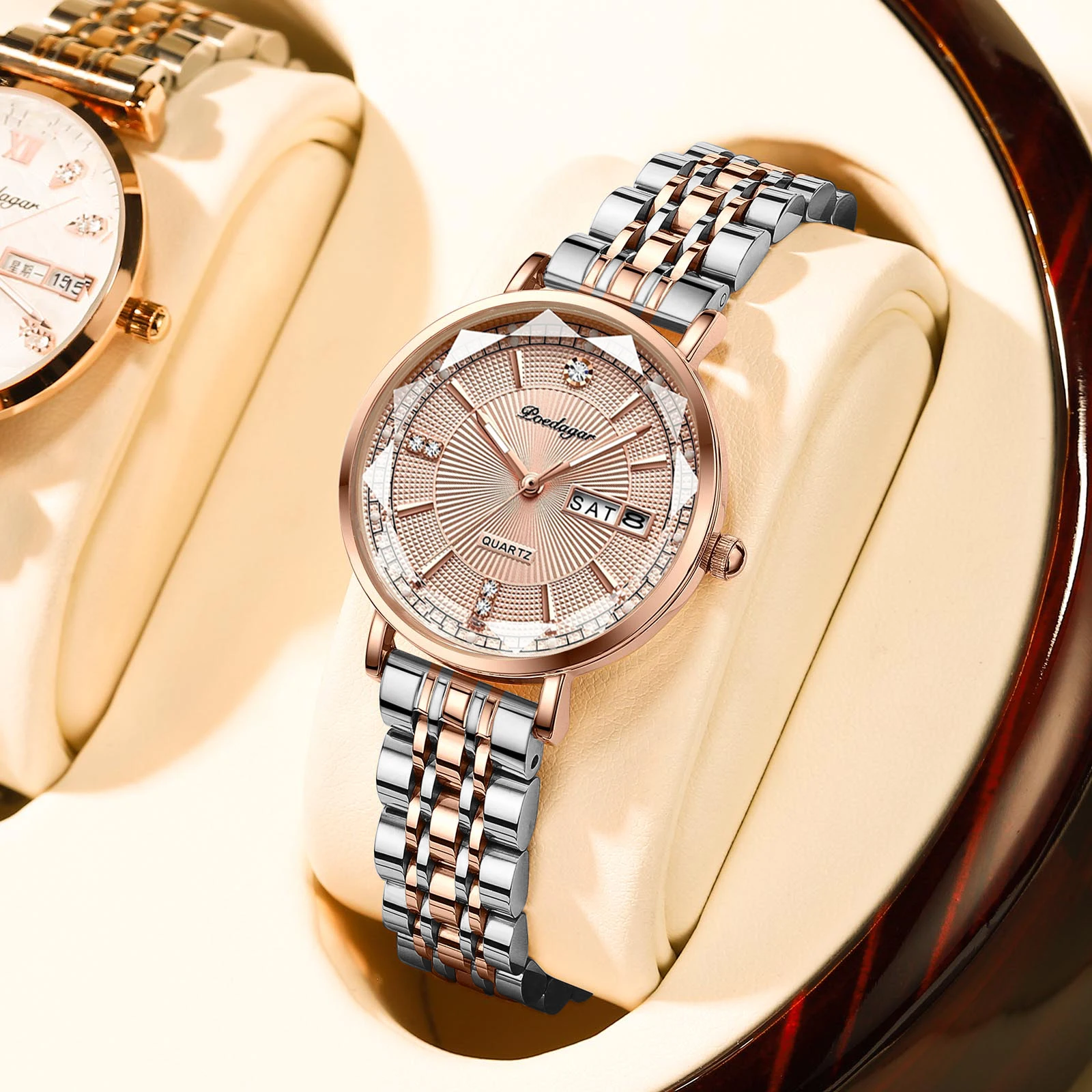 POEDAGAR Top Luxury Brand Woman Watch Waterproof Date Week Elegant Ladies Wristwatch High Quality Fashion Quartz Women's Watches thumbnail 2