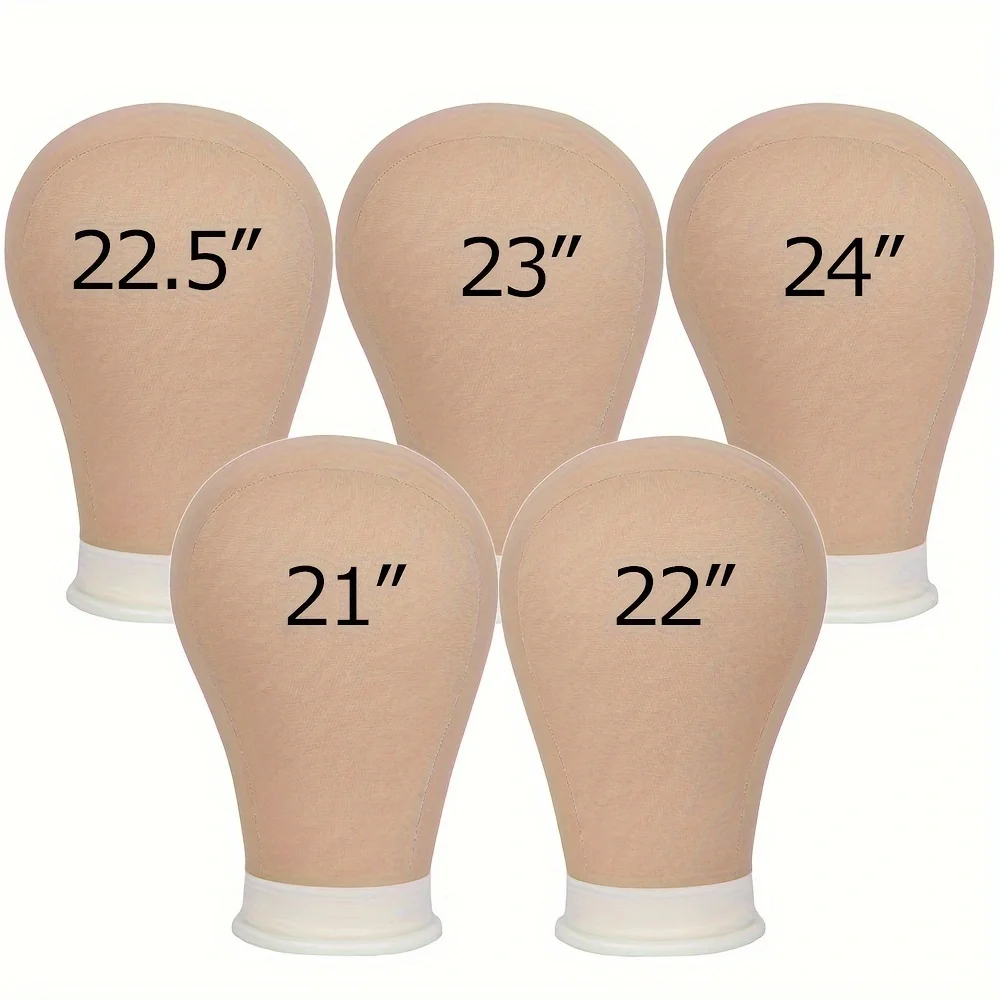 21-24"Training Mannequin Head Canvas Block Head With Adjustable Wig Stand Tripod With Canvas Wig Head Stand Wig Tripod Wig Stand thumbnail 2