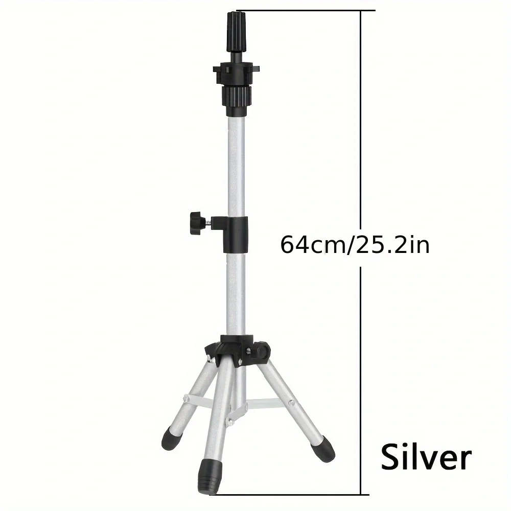 21-24"Training Mannequin Head Canvas Block Head With Adjustable Wig Stand Tripod With Canvas Wig Head Stand Wig Tripod Wig Stand thumbnail 3