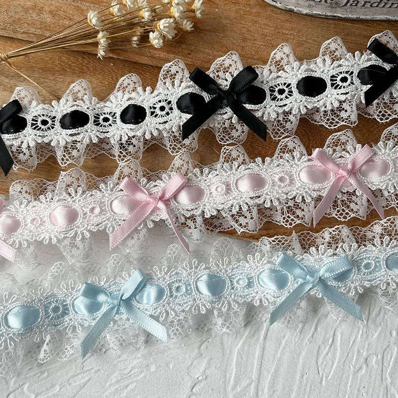 1m Lace Bow Tie Applique Double Layer Lace DIY Handmade Crafts Clothing Skirt Hat Creative felt painting Sewing Accessories thumbnail 3