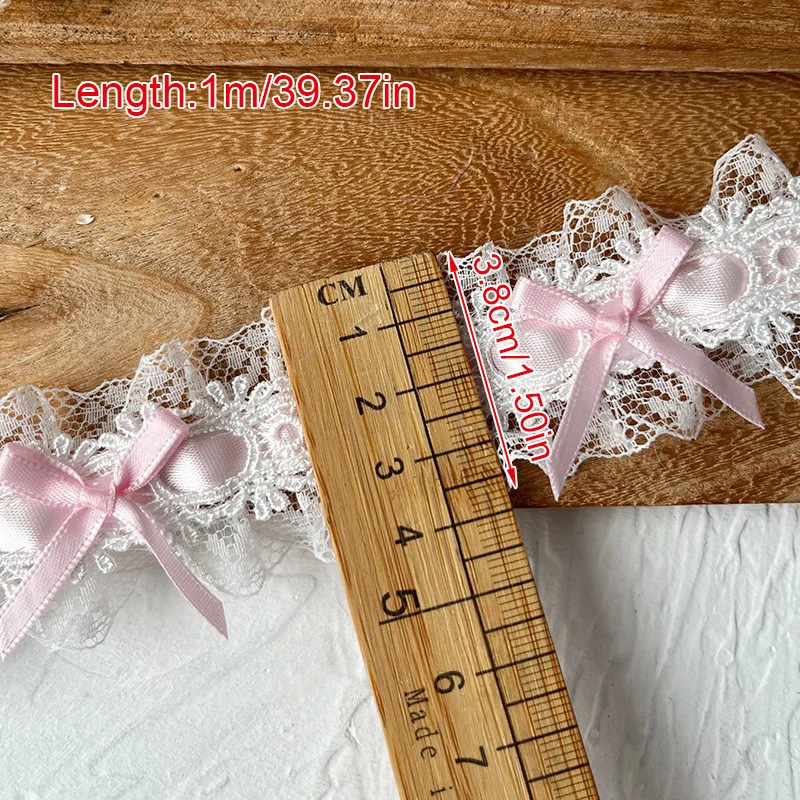 1m Lace Bow Tie Applique Double Layer Lace DIY Handmade Crafts Clothing Skirt Hat Creative felt painting Sewing Accessories thumbnail 6