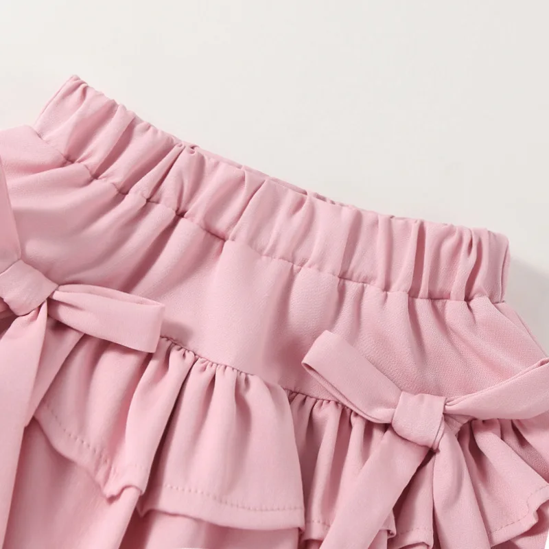 Summer Baby Girls Cake Skirts Solid Elastic Waist Children Girl Pleated Skirts High Quality Preppy Style Junior Girl Dance Skirt thumbnail 4