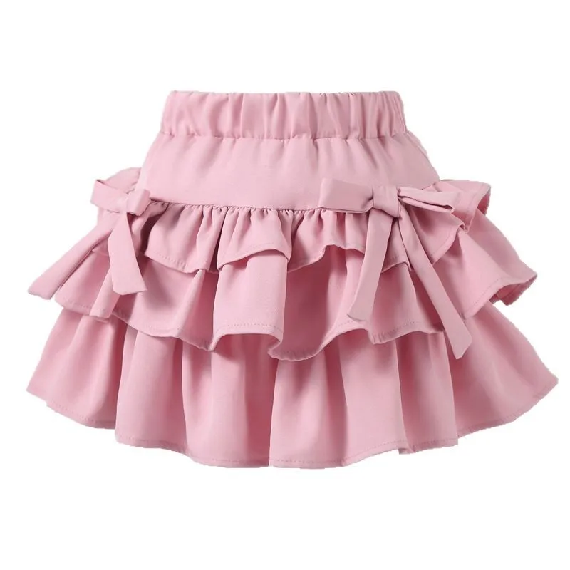 Summer Baby Girls Cake Skirts Solid Elastic Waist Children Girl Pleated Skirts High Quality Preppy Style Junior Girl Dance Skirt thumbnail 5