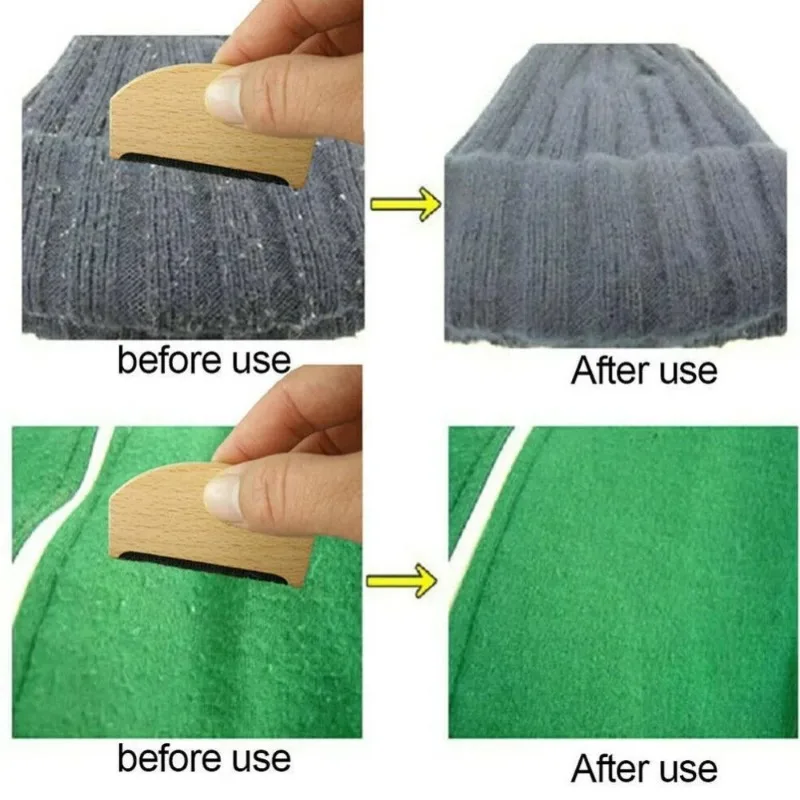 Cashmere Sweater Clothes Fluff Fabric Shaver Pilling To Pompom Lint Fur Remover Wooden Epilator Portable Cleaning Comb Brush thumbnail 6