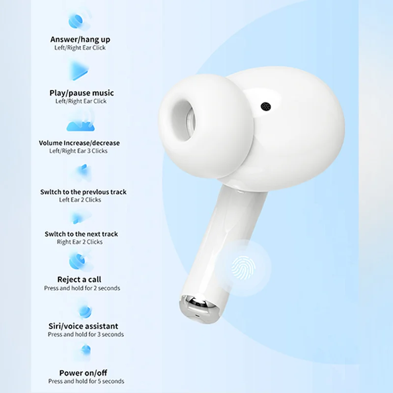 2025 Air Pro Wireless Bluetooth Earphones TWS Headset HiFi Earbuds Noise Reduction Headphones Waterproof For IPHONE Android thumbnail 6