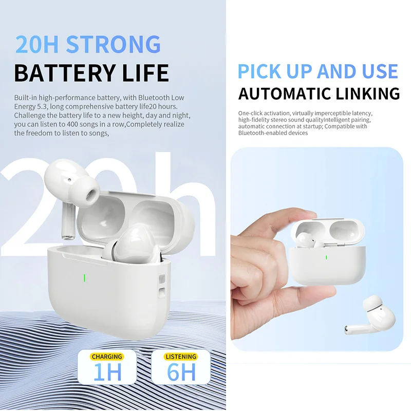 2025 Air Pro Wireless Bluetooth Earphones TWS Headset HiFi Earbuds Noise Reduction Headphones Waterproof For IPHONE Android thumbnail 5