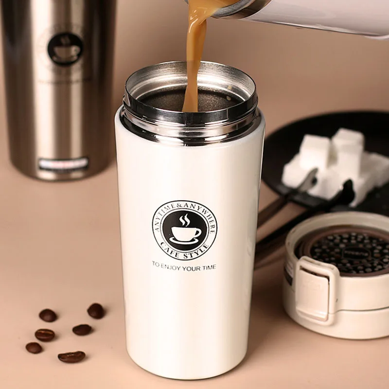 380/510ML Coffee Cup Stainless Steel Thermo Bottle Car Thermal Cup Outdoor Sports Vacuum Flask Keeps Cold and Heat Thermal Mug thumbnail 4