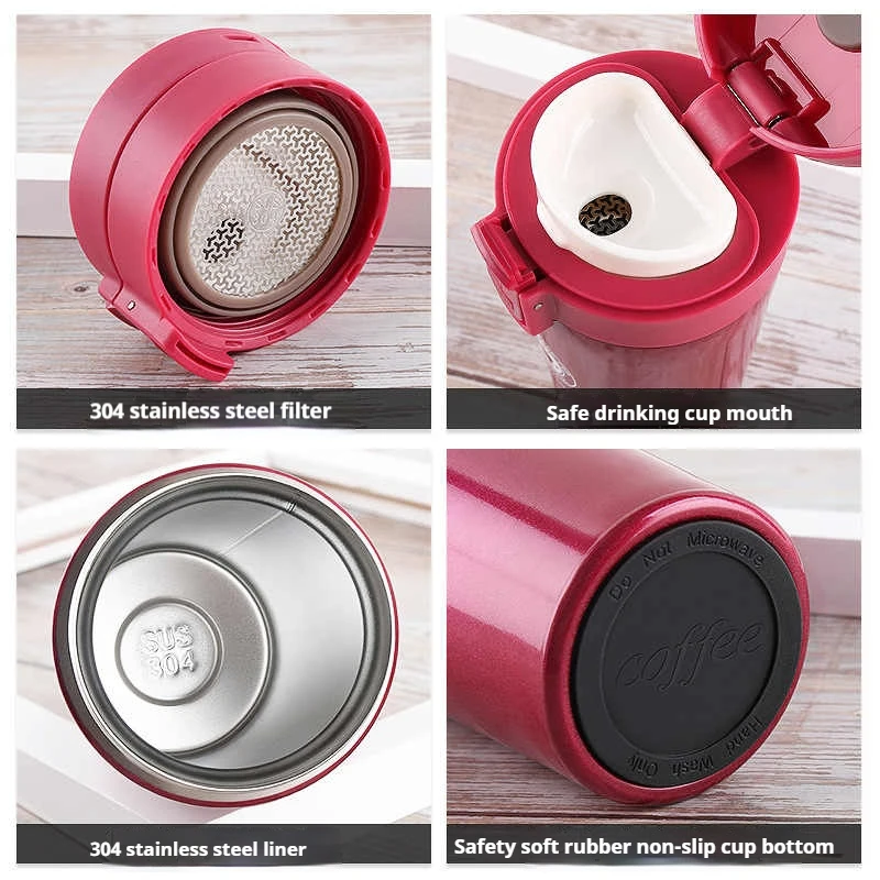 380/510ML Coffee Cup Stainless Steel Thermo Bottle Car Thermal Cup Outdoor Sports Vacuum Flask Keeps Cold and Heat Thermal Mug thumbnail 5