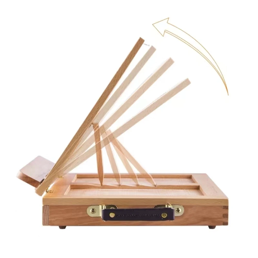 Portable Wooden Table Easel for Artists And Kids Sketch Drawer Box Desktop Laptop Accessories Suitcase Art Painting Supplies thumbnail 6