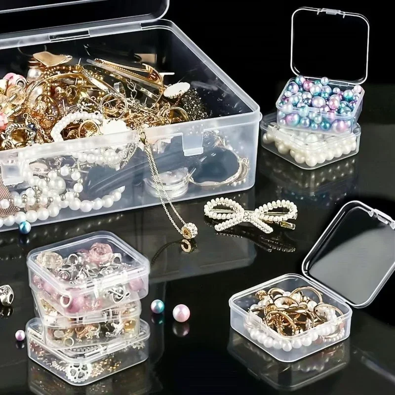Durable Plastic Storage Box, 14/30 Compartments and Small Container - Transparent Jewelry and Small Item Organizer thumbnail 2