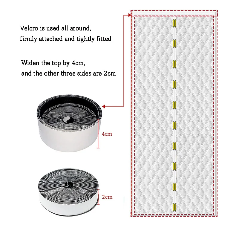White magnetic cotton door curtain, thickened, warm, partition curtain, soundproof, cold proof, blackout curtain, customizable thumbnail 2
