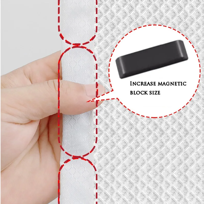 White magnetic cotton door curtain, thickened, warm, partition curtain, soundproof, cold proof, blackout curtain, customizable thumbnail 5