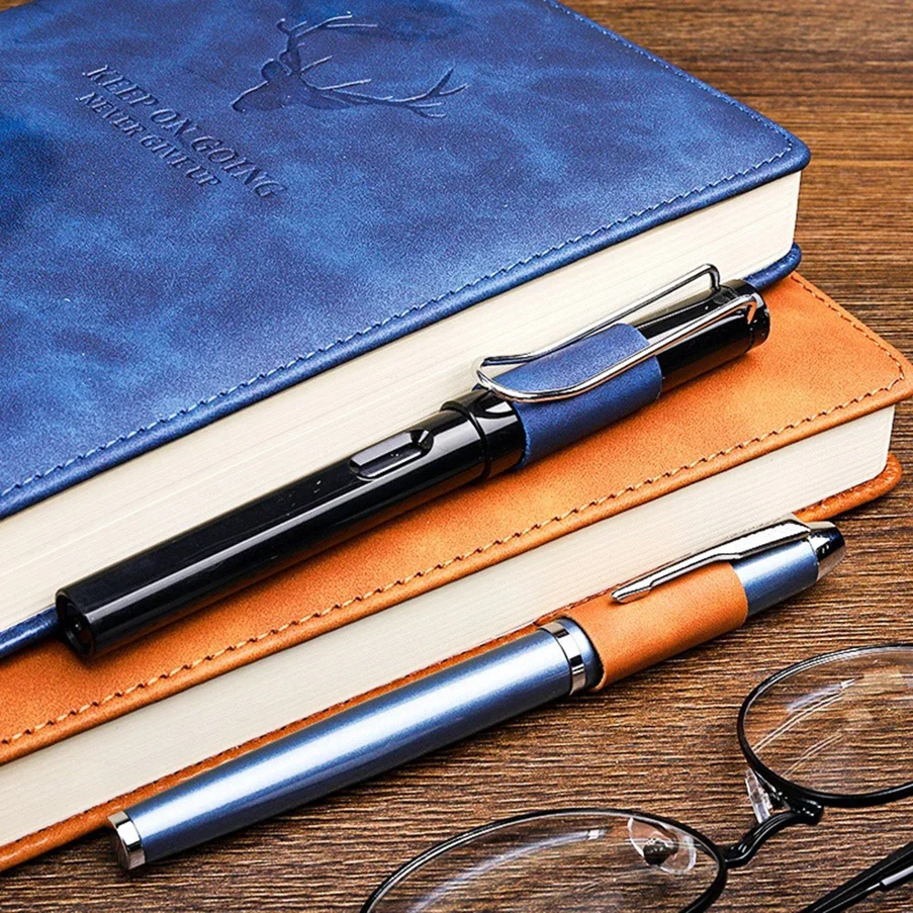 200pages A5 Leather Notebook with Leather Notebook Cover, Personalized Soft Cover and Bookmark, Perfect for Business, Meeting thumbnail 5